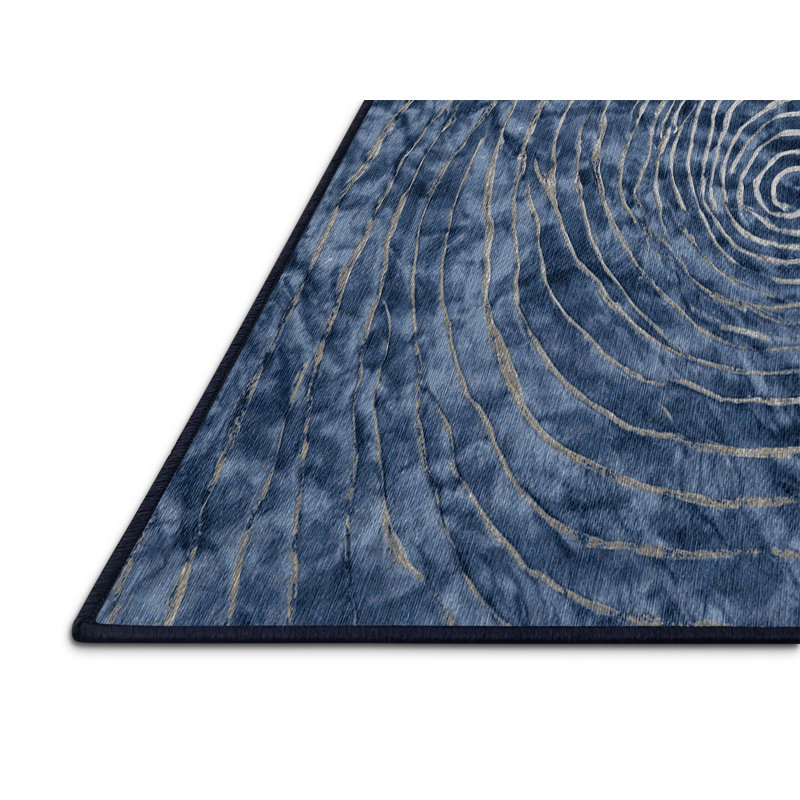 Machine Washable Gray Area Rug, Square 3'