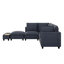 Ensemble de canapé modulaire en chenille de 90 po en U, canapé modulaire avec repose-pieds mobile, table basse avec dispositifs de chargement cachés-1016933308