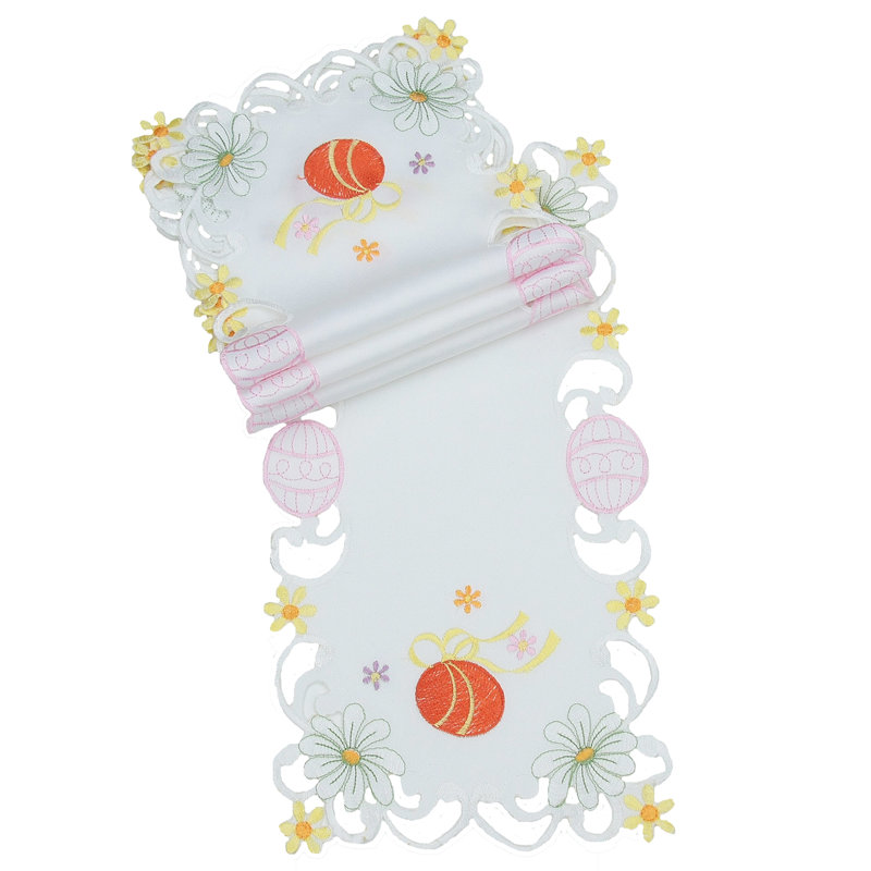Traycloth nappe brodé oeuf country