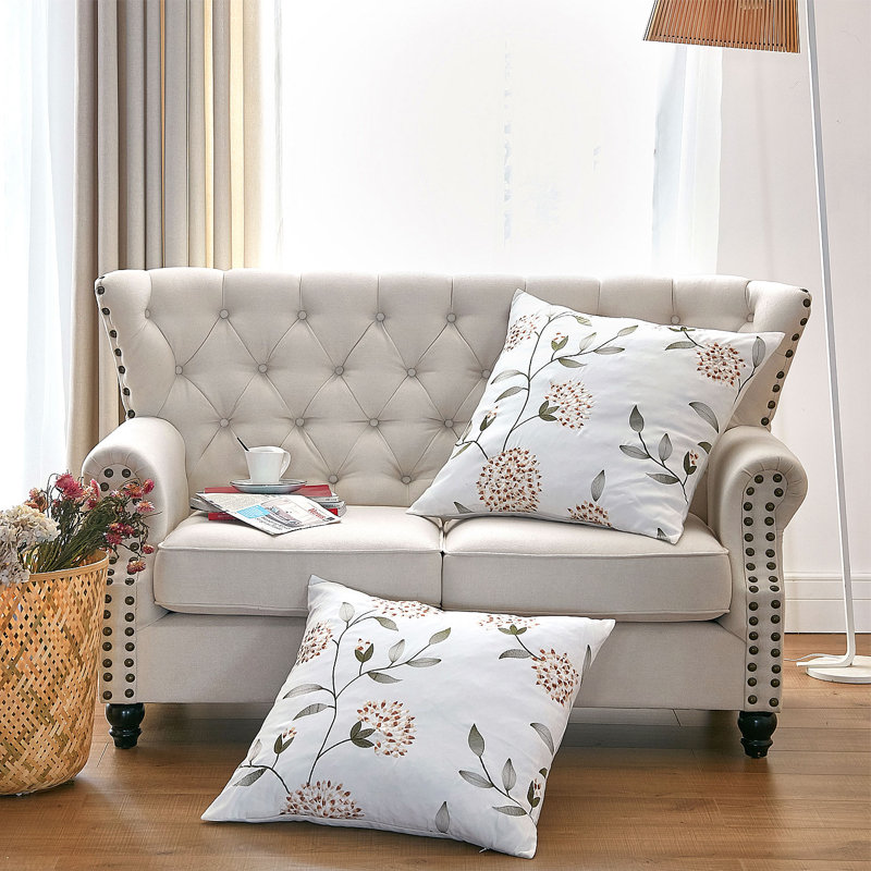 Floral Square Euro Cushion Cover, Gold
