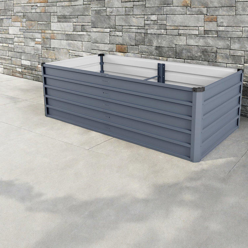 Deep Root Planters, Galvanized Metal 70.9in Modern Raised Bed For Home