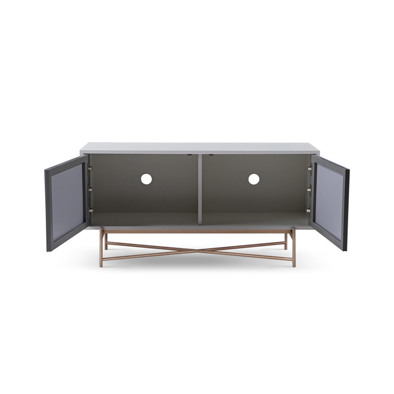 Aldino Unfinished TV Stand for TVs up to 50", White/Bronze/Grey
