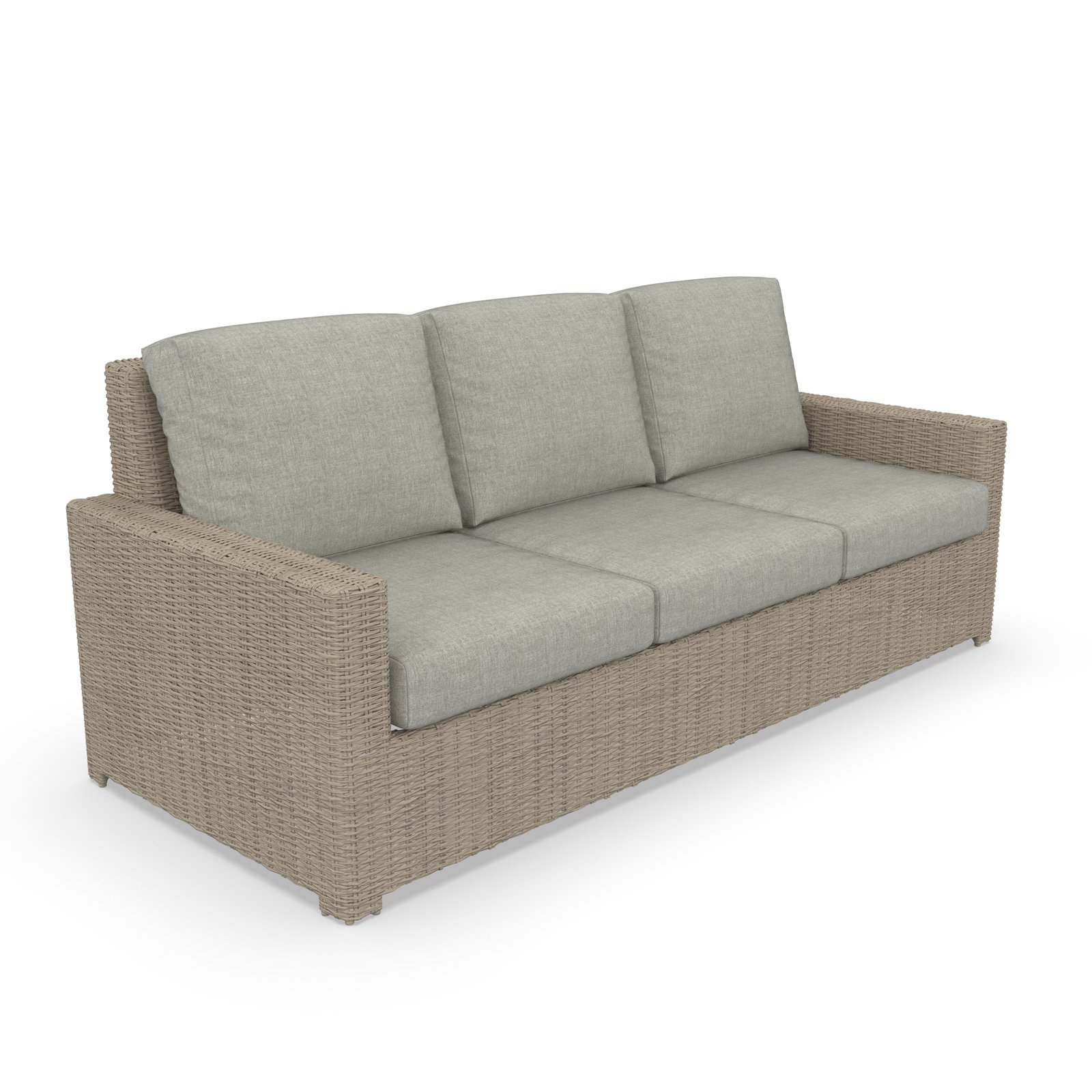 Henri 3 Seat Sofa With Sunbrella Cushions, Canvas Granite