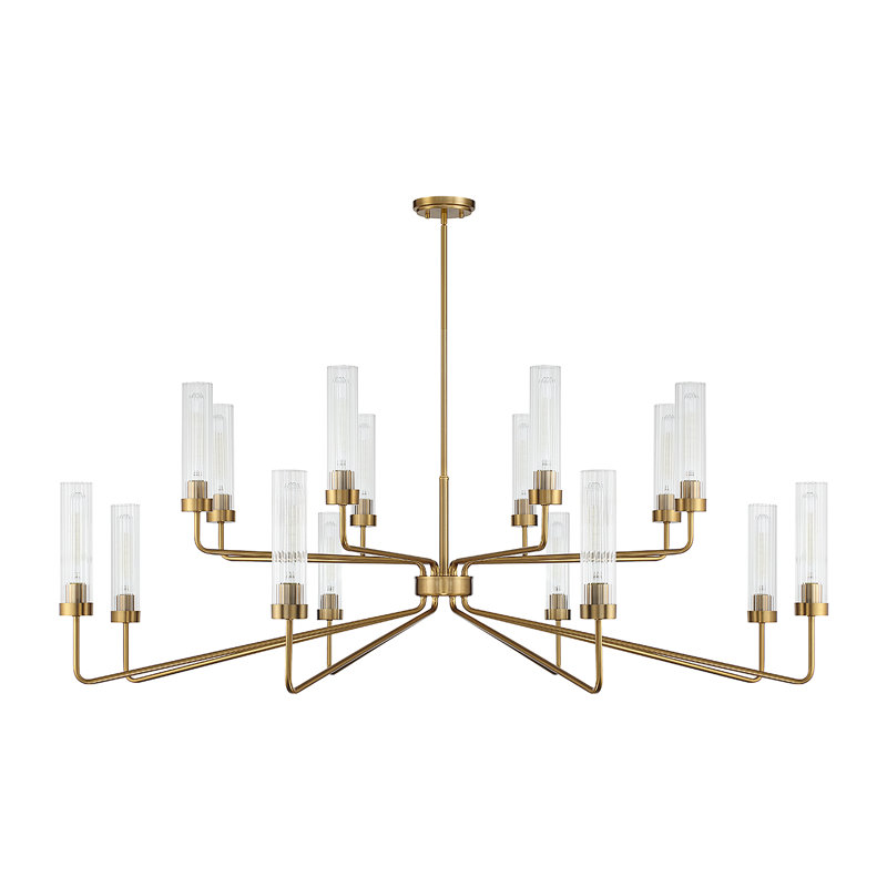 Lustre 16 lumières Jonze, Laiton chaleureux