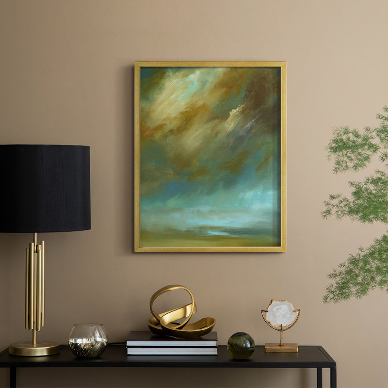«Decembre Sky», reproduction encadrée - bois massif, H 30 po x l 24 po, Doré
