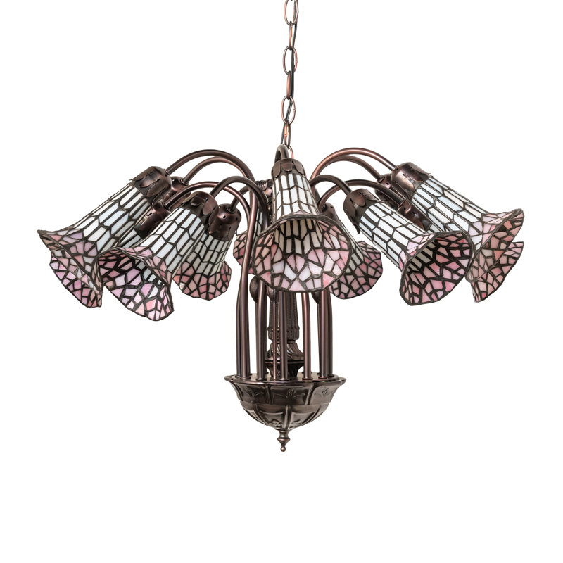 Grazio 12 - Light Chandelier, Purple/White