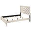 Lit double contemporain gris beige avec motif géométrique uni - mobilier de chambre à coucher