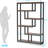 6-Tier Industrial Etagere Bookcase – Brown & Black Staggered Design-530015747