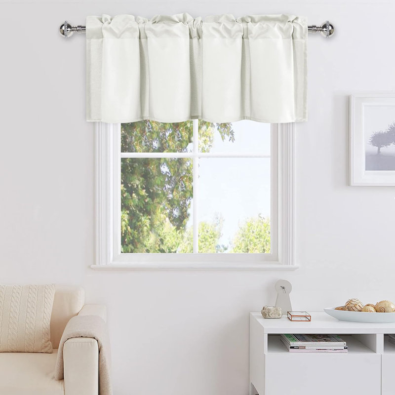 1 Panel Valance Curtains for Living Room, Kitchen Valance for Windows, Basement Window Curtains, 42 X 12 Inch, 42" W x 12" L