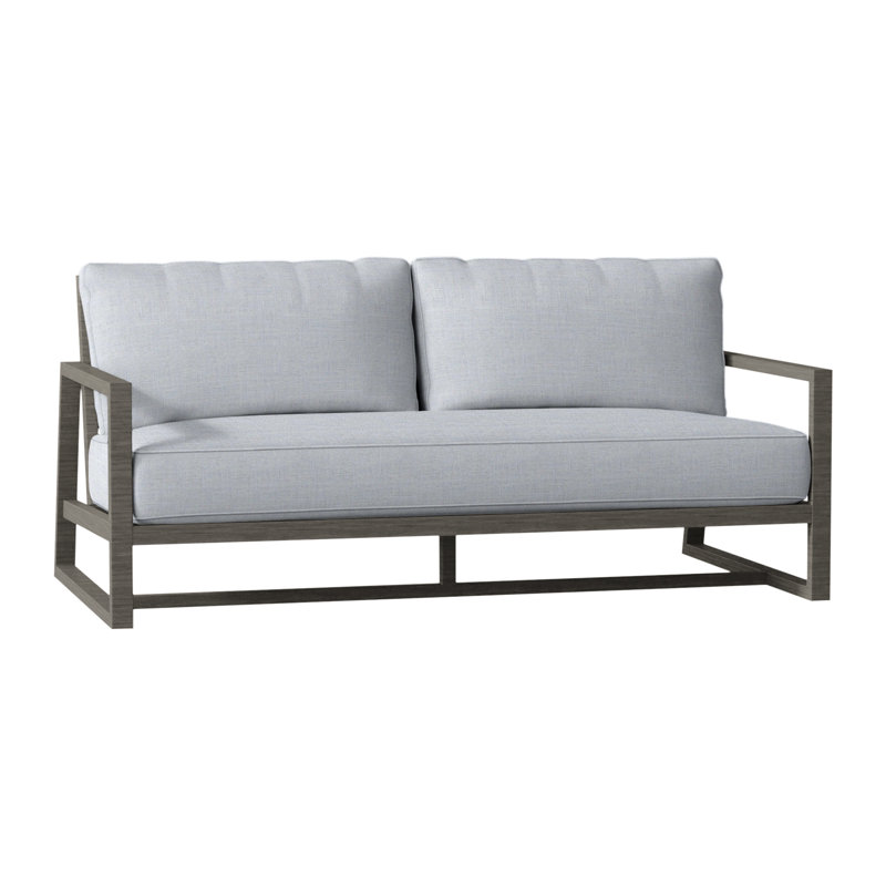 Causeuse en aluminium Avondale - Gris ardoise, Gris ardoise, Welt + bourre standard, Lin chambray