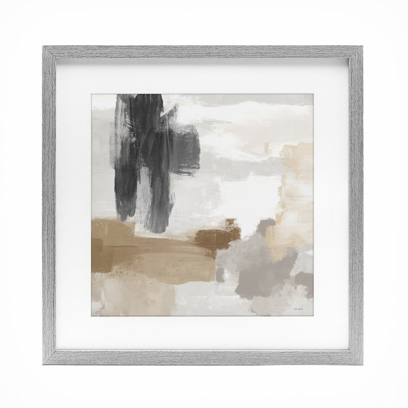 «Absent Minded Abstract Composition», reproduction sous verre encadrée par Amber Sterling, Cadre de ferme gris
