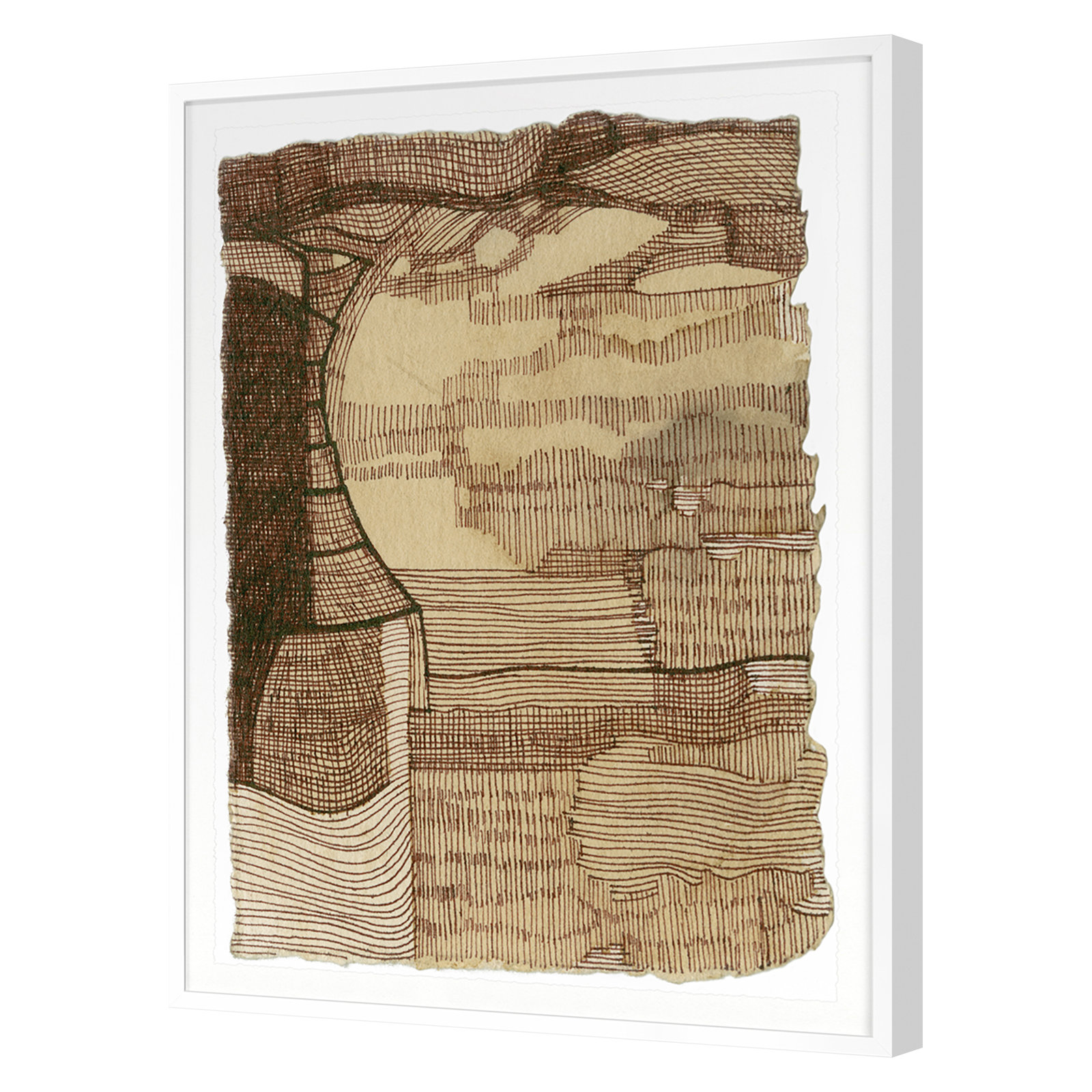 Coffee Drawing "Coffee Drawing 5" Print, White, 29" H x 22" W x 1.25" D