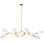 Toscano 60" Branched Linear Chandelier in Gild with Frosted Glass