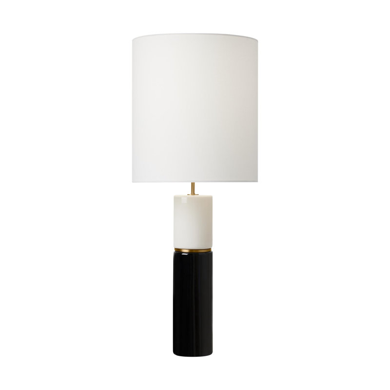Cade Table Lamp, Black/White