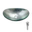 Lavabo de salle de bain vasque en verre trempé avec bonde escamotable noire (sans robinet)-1463725743