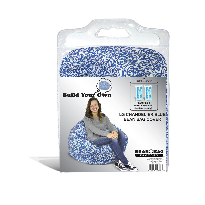 BBF Jr Polycotton Beanbag Covers, 28" H x 28" W x 23" D, Blue Polyester