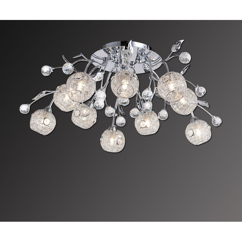 Crystal LED Semi Flush Mount
