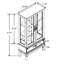 Présentoir à vin 2 portes avec tablettes réglables, lumières DEL, miroir arrière, portes en verre avec rangement rétro pour la maison, finition noire, poignée, tiroir caché, éclairage-128935109