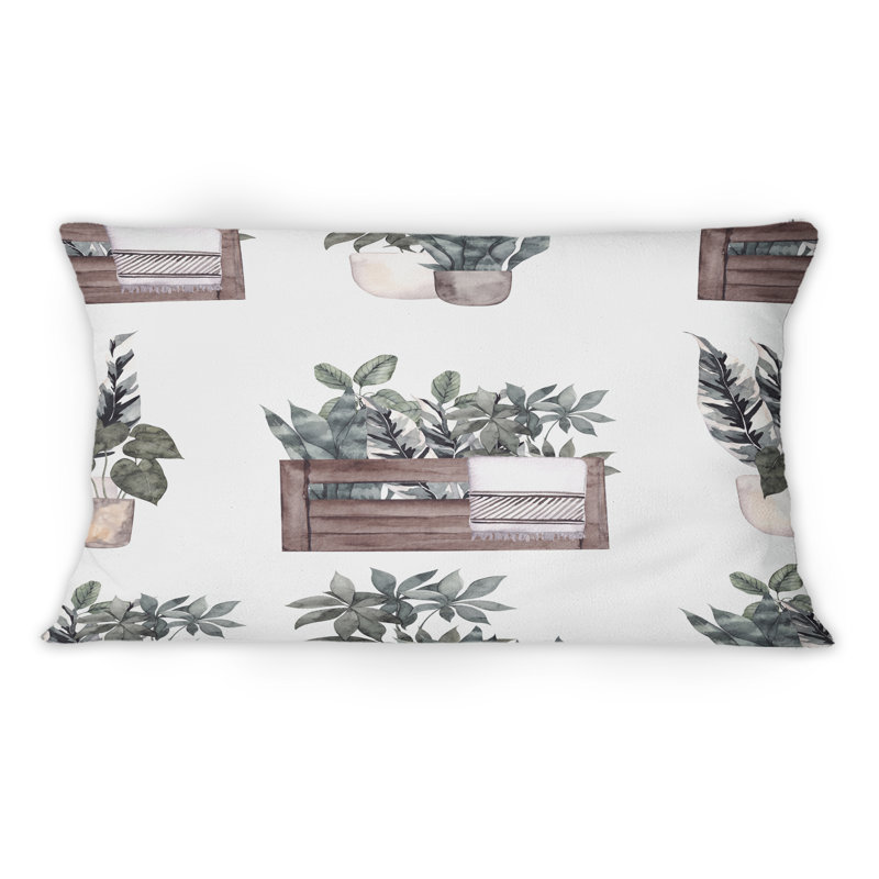 House Plants In Brown Pots - Coussin décoratif à motif 1