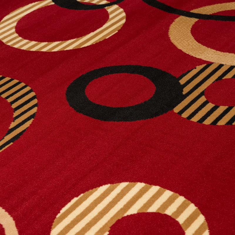 Tapis rouge / noir Gober, Rectangle 7 pi 10 po x 10 pi 6 po