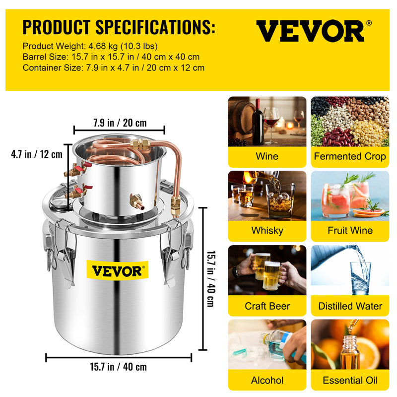 VEVOR 13.2 Gallons Stainless Steel Home Brewing Kit, 13.2 Gallons