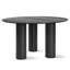 Ensemble de salle à manger rond moderne avec table à plusieurs pieds et 6 chaises rembourrées à pattes en bois-1642869985