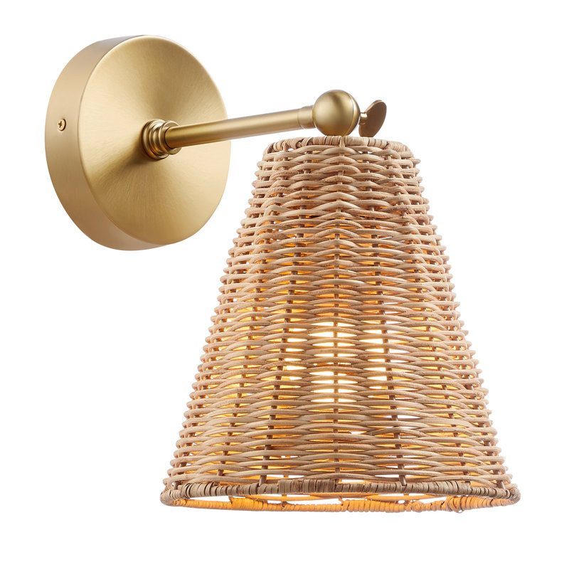 Chyrel 1-Light Wall Sconce in Natural Brass