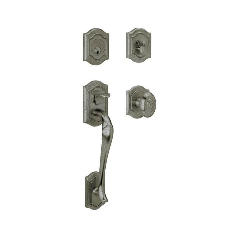 Bethpage Handleset with Single Cylinder Deadbolt and Door Knob and Rosette, Lifetime (PVD) Polished Brass, Keyed Alike, Yes