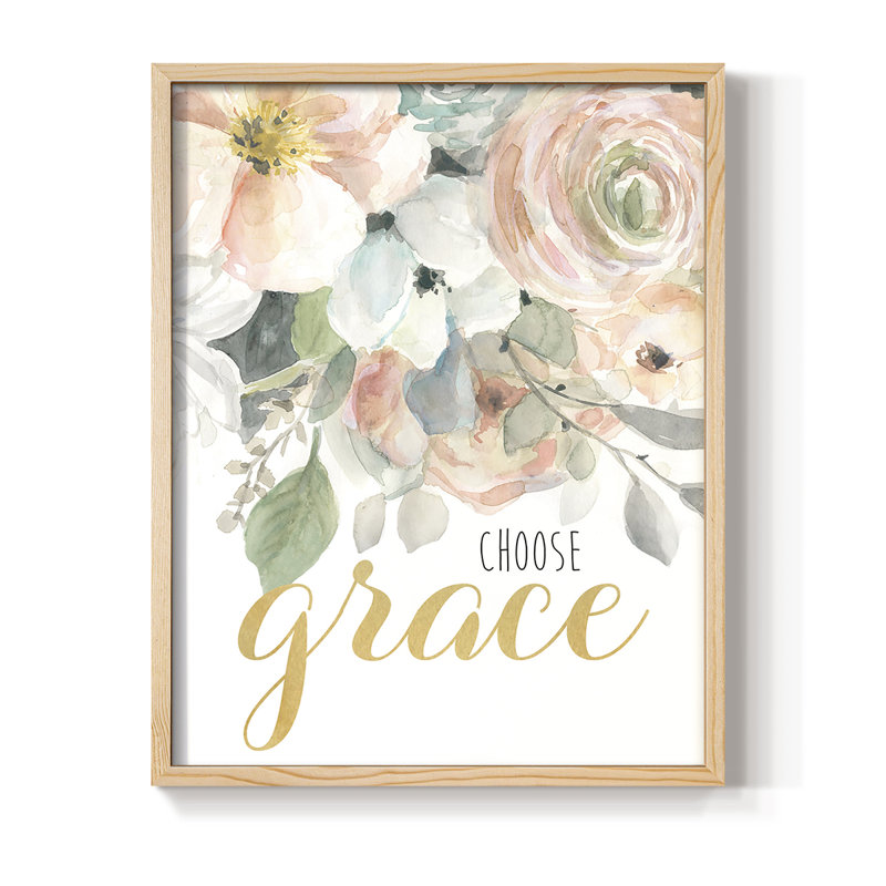Choisissez «Grace», reproduction encadrée - bois massif, Naturel, H 11 po x l 9 po
