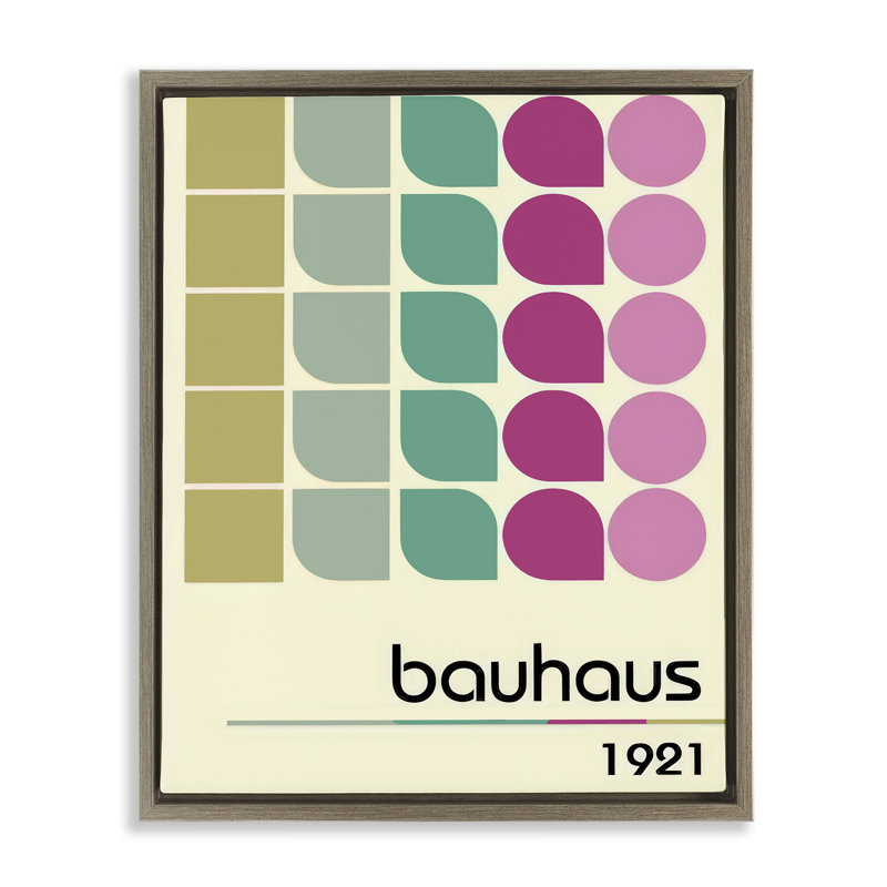 Cadre flottant moderne Bauhaus Mid-Century, design par Annabelle Hall, H 31 po x l 25 po, Cadre flottant orme Montalcino