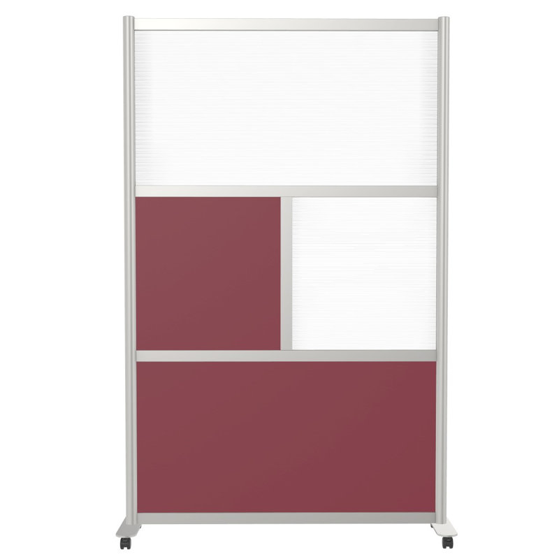 Cloisons de bureau modernes 4 panneaux Orrie, Marron, Roulette