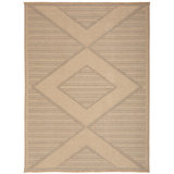Jearlene Machine Woven / Power Loomed Beige Machine Washable Rug