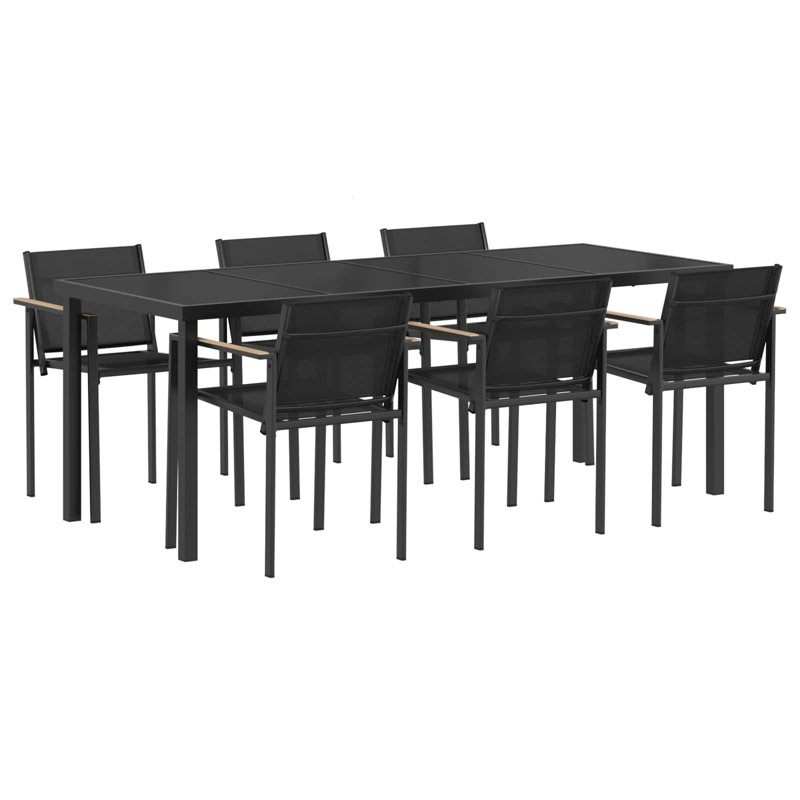 Patio Dining Set with, 73 cm H x 200 cm W x 80 cm D, 6