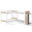 Lit superposé quadruple en métal pour 4 personnes avec tiroirs de rangement, garde-robe et tablettes ouvertes, blanc-17613655
