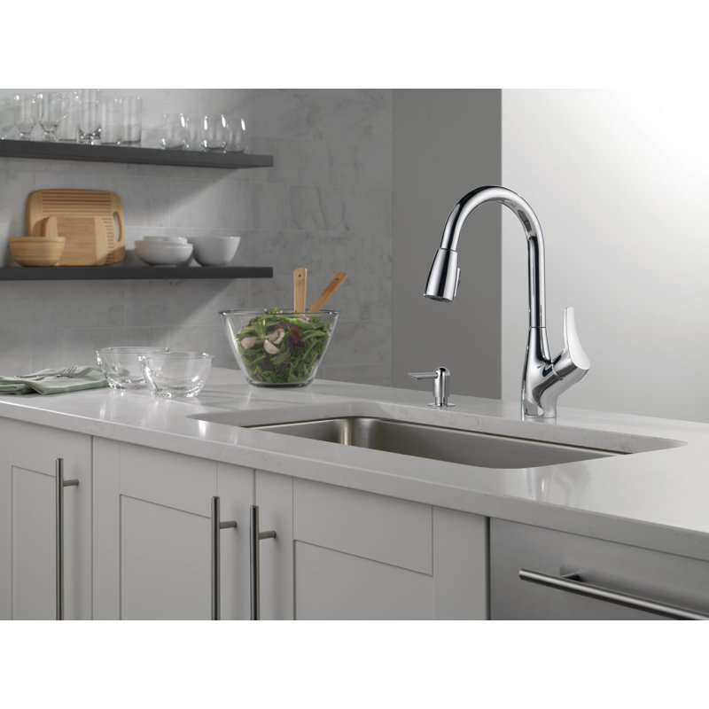 Peerless Apex Pull Down Kitchen Faucet with Soap Dispenser, Chrome