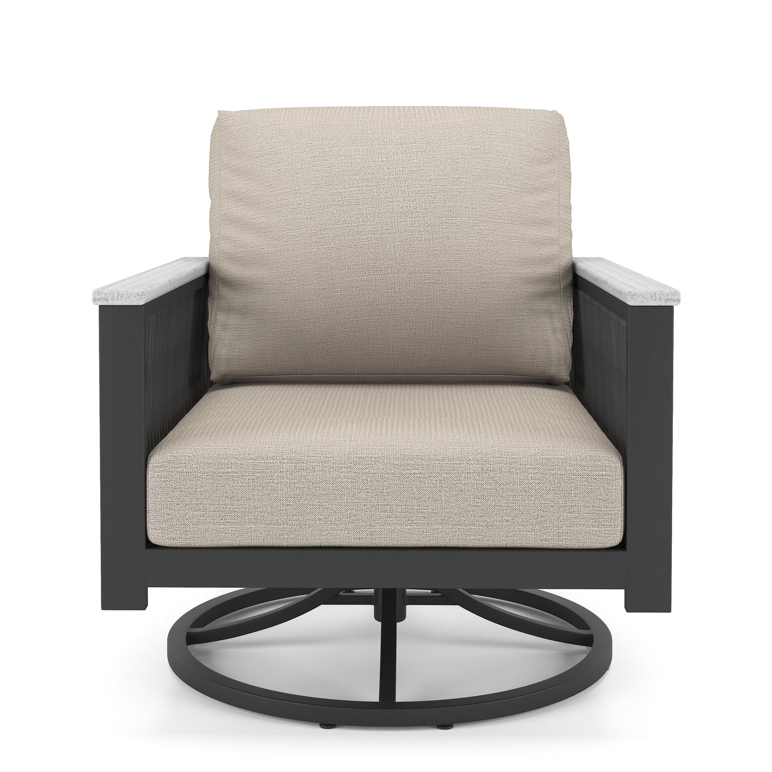 Townsend Sunbrella® Swivel Patio Rocking Chair, Cast Silver Sunbrella®