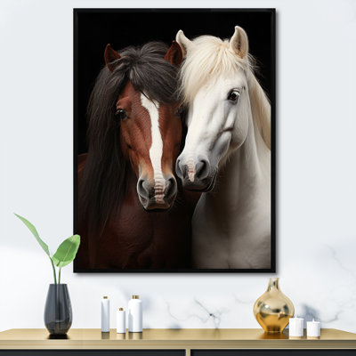 «Zahoor White and Brown Horse Dynamic Duo I», reproduction d'art sur toile