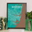 Sydney City Map - No Frame Print-1710985197