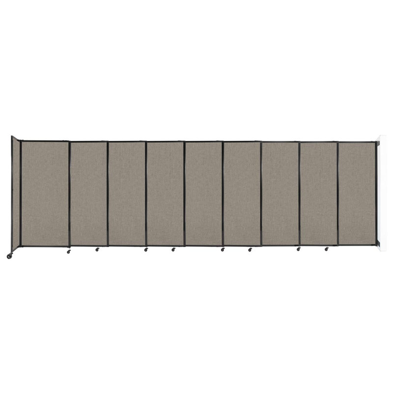 Cloison coulissante 5 pi, Gris chaleureux, H 72 po x l 135 po x P 33 po