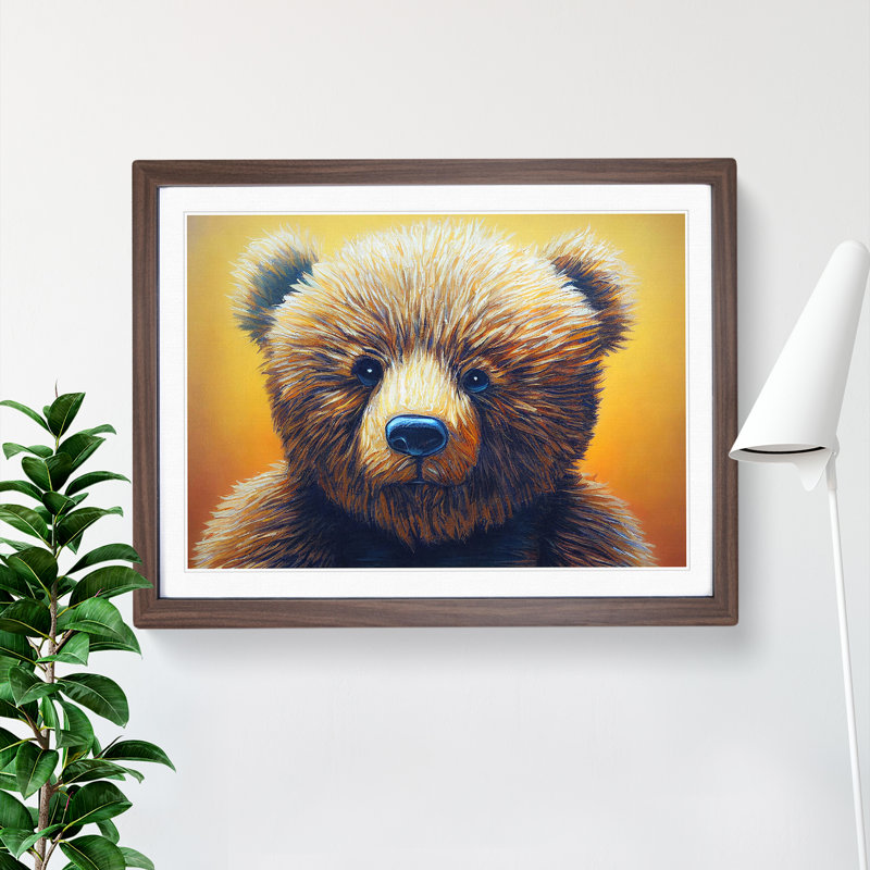 Mind Blowing Teddy Bear - Framed Print, 46cm H x 64cm W, Walnut Framed