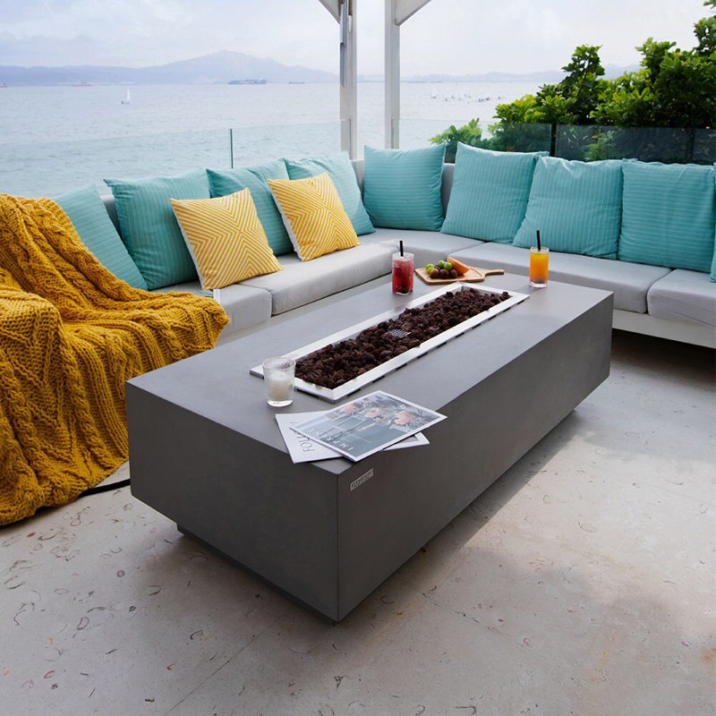 Granville 40" Dark Gray Concrete Gas Fire Pit Table