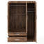 Armoire-penderie à trois portes avec 2 tiroirs et 2 tringles de suspension, parfaite pour un rangement organisé et élégant-1179639891