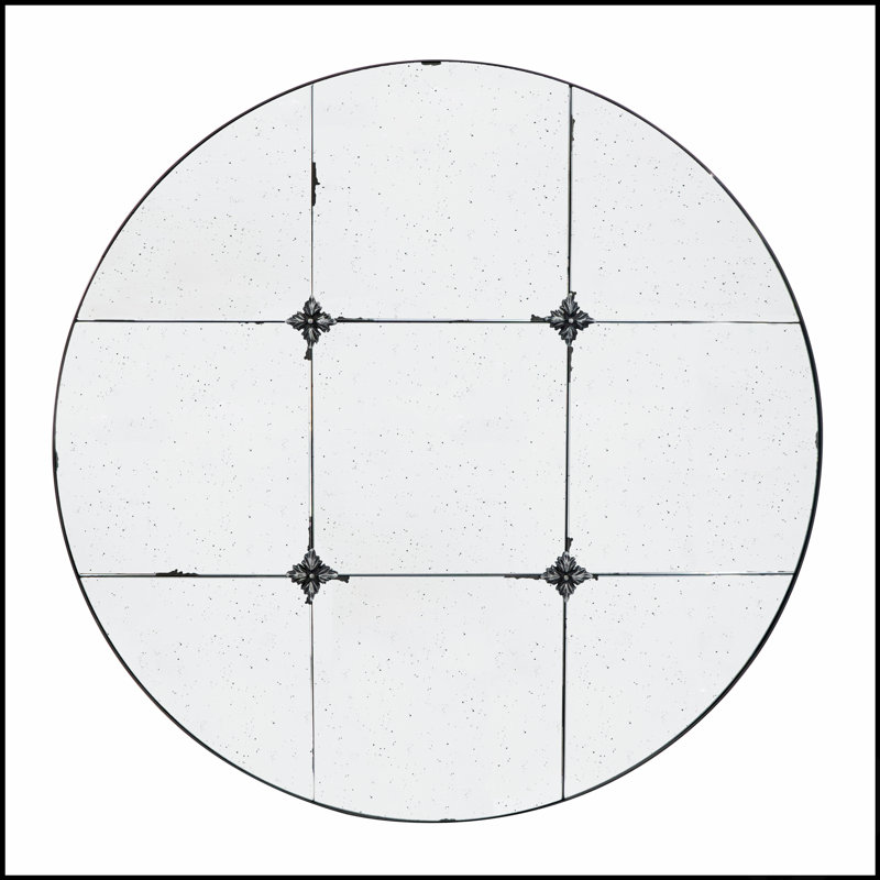 Miroir mural rond en verre antique D36