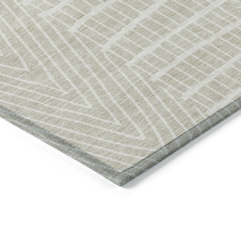 Tapis intérieur et extérieur lavable beige et ivoire 8 pi x 10 pi