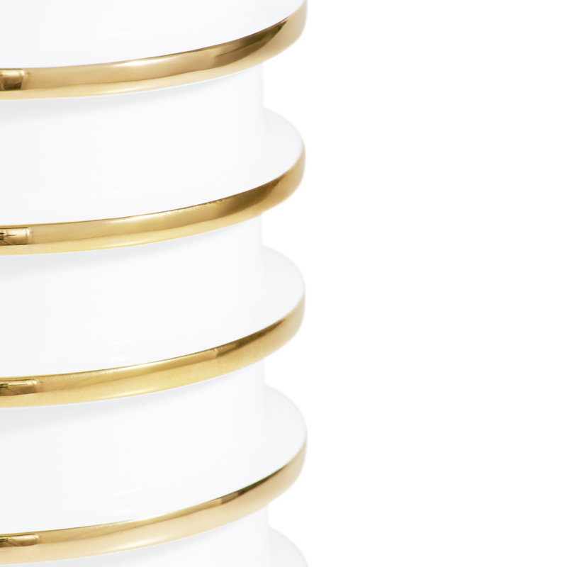 White and Gold Cylinder Porcelain Table Vase