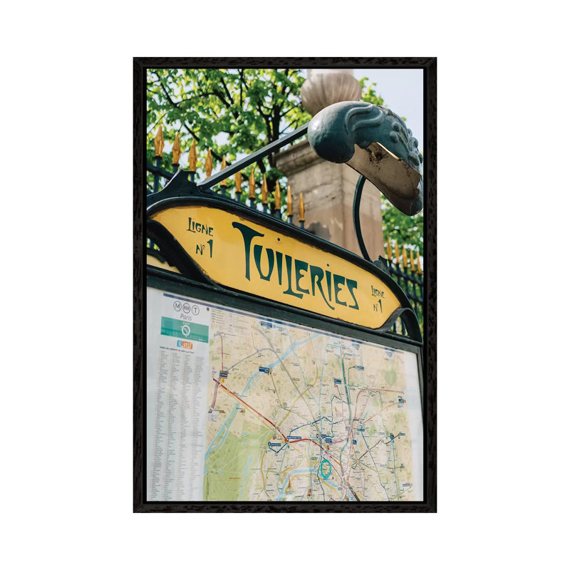 Tuileries Garden by Bethany Young - Print on Canvas, 66.04cm H x 45.72cm W x 3.81cm D, Black Framed