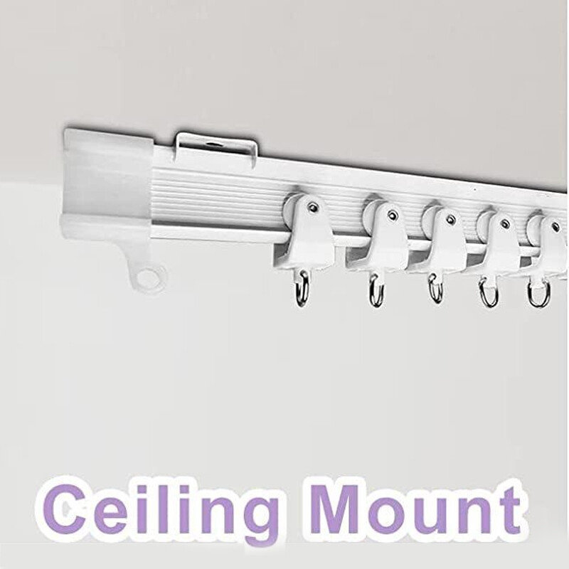 5M Ceiling Top Mount Curtain Track Window Rod Rail System Flexible Accessory Set