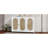 Retro 3-Door Sideboard With Large Storage Space Artificial Rattan Doors And Metal Handles-804891137