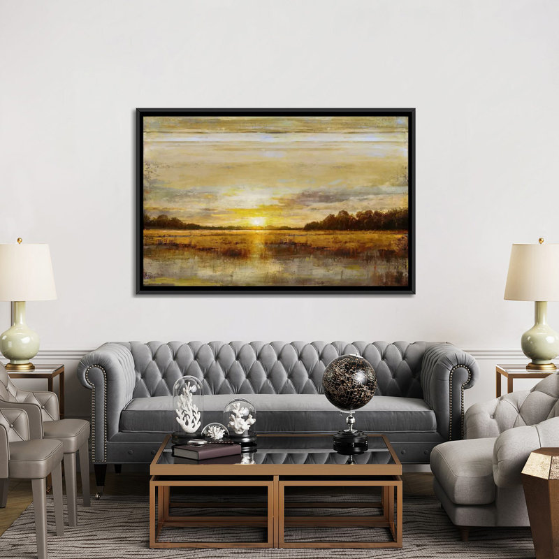 «Day Break», reproduction d'art sur toile, H 40 po x l 60 po x P 1,5 po, Toile avec cadre noir, Pas de tapis