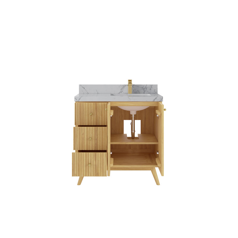 Izzat 36'' Single Bathroom Vanity with Quartz Top